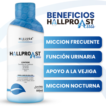 Hallprost Acua – Suplemento Líquido con Semillas de Calabaza, Granada, Té Verde, Cúrcuma y Zinc | 500 ml
