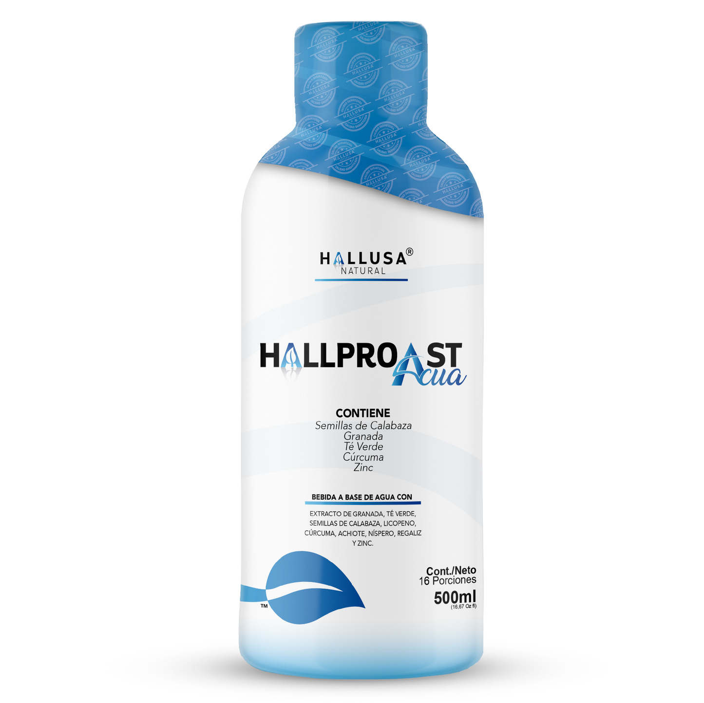 Hallprost Acua – Suplemento Líquido con Semillas de Calabaza, Granada, Té Verde, Cúrcuma y Zinc | 500 ml