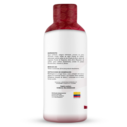 Halluflex Acua – Suplemento Líquido con Colágeno Hidrolizado, Vitamina C, Magnesio, Calcio y Biotina | 500 ml